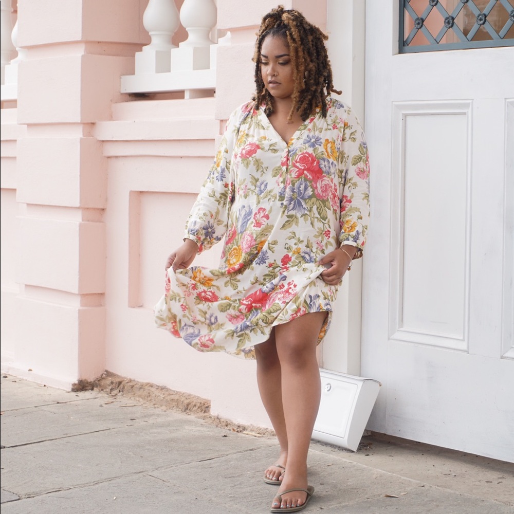 Zara Floral Button Down Dress